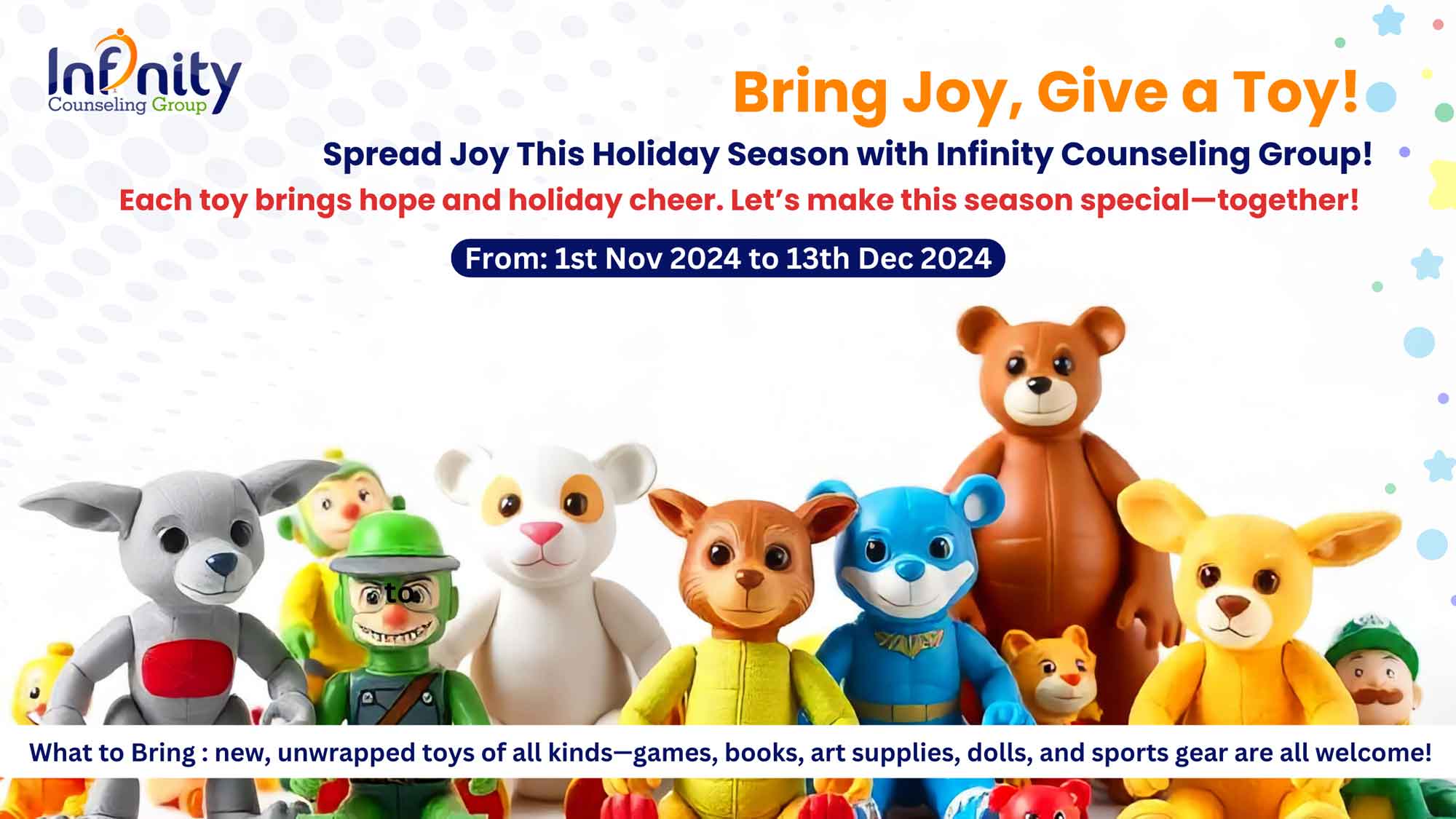 infinity’s annual holiday toy drive