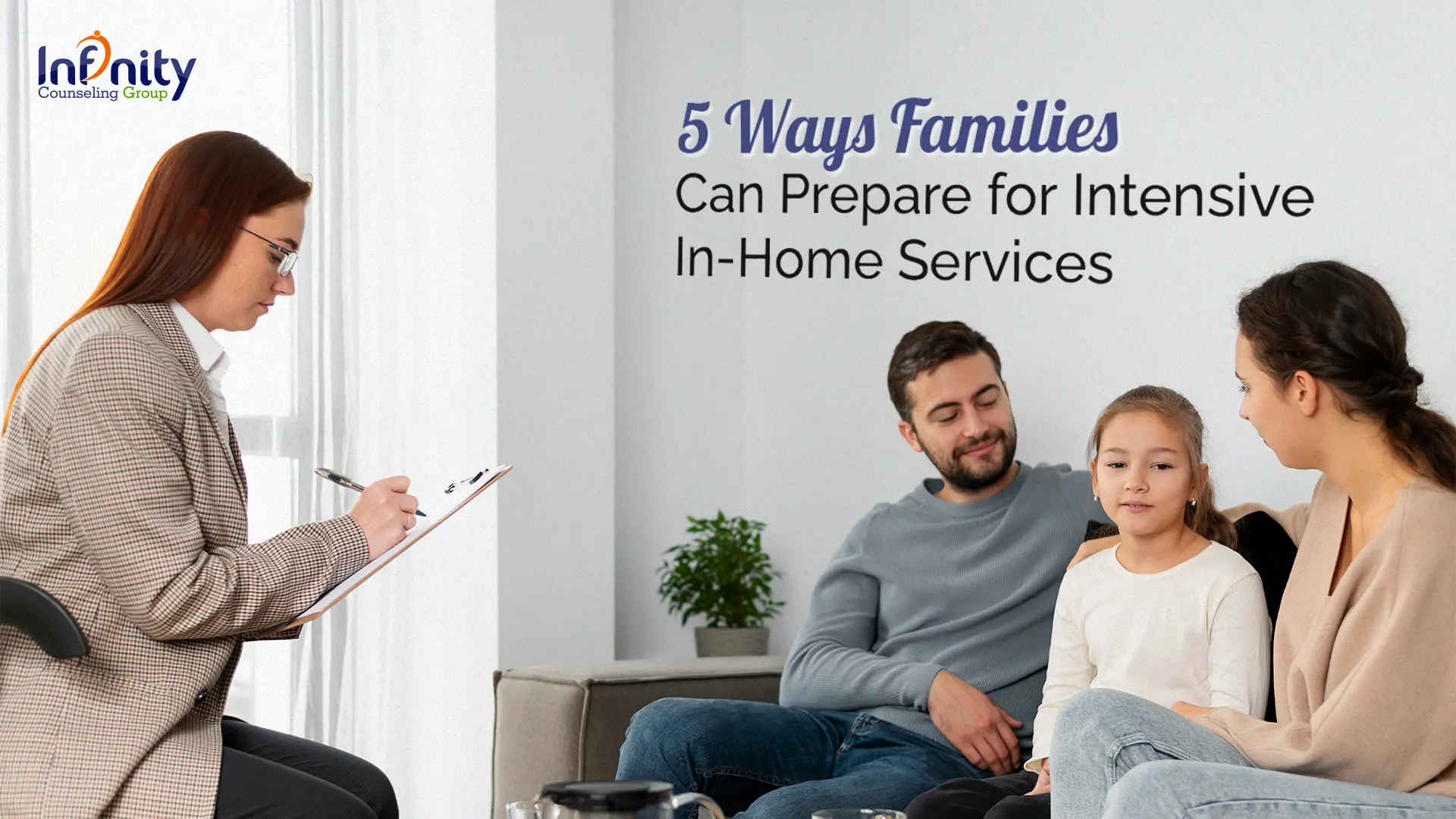 Family preparing for intensive in-home services therapy session